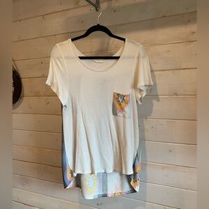 Entro | Cream Waffle Knit Aztec Top